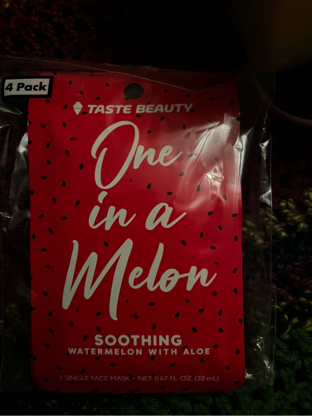 Taste Beauty One in a Melon Soothing Watermelon Face Mask - Pink 4 Pack